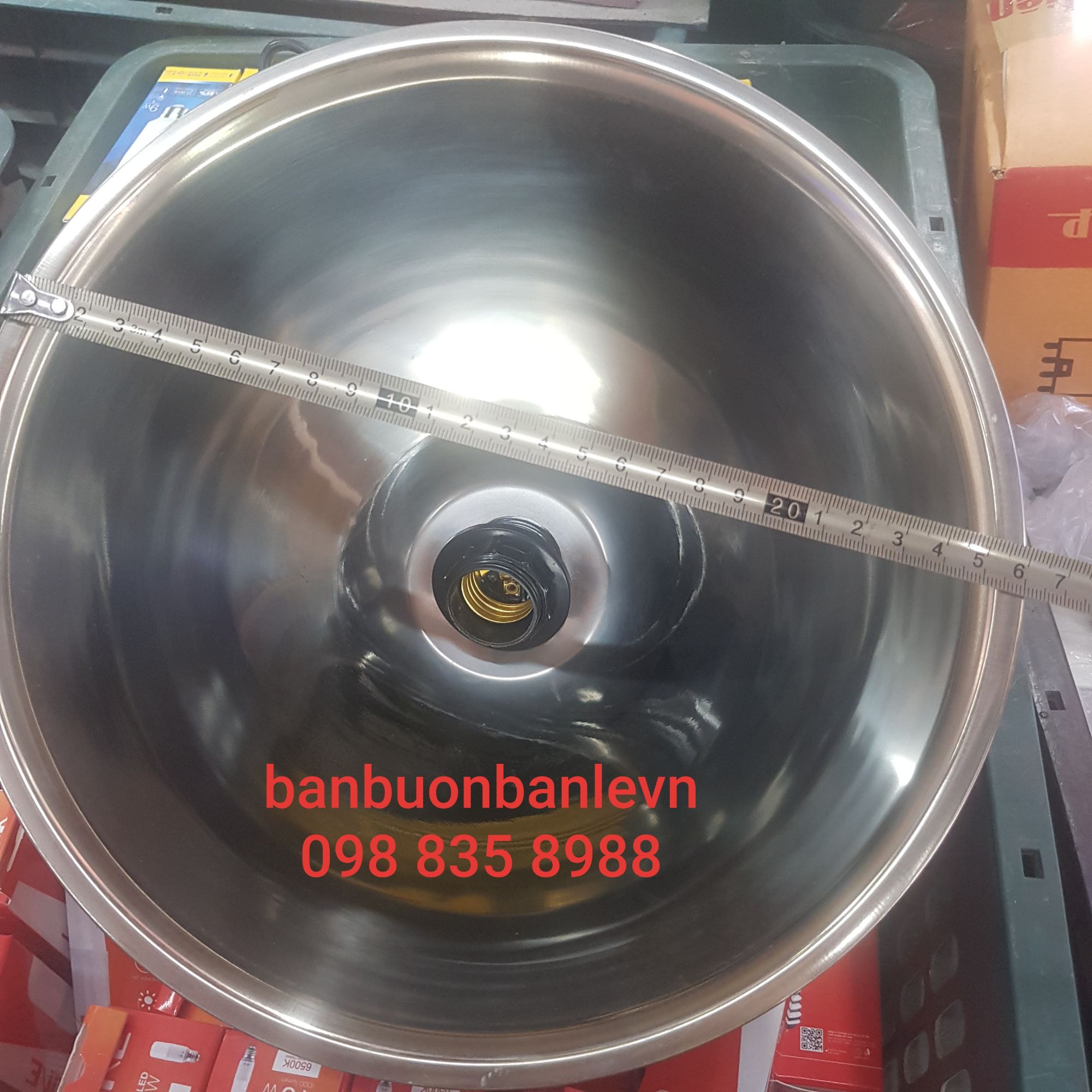 Chao đèn thả trang trí inox   D250