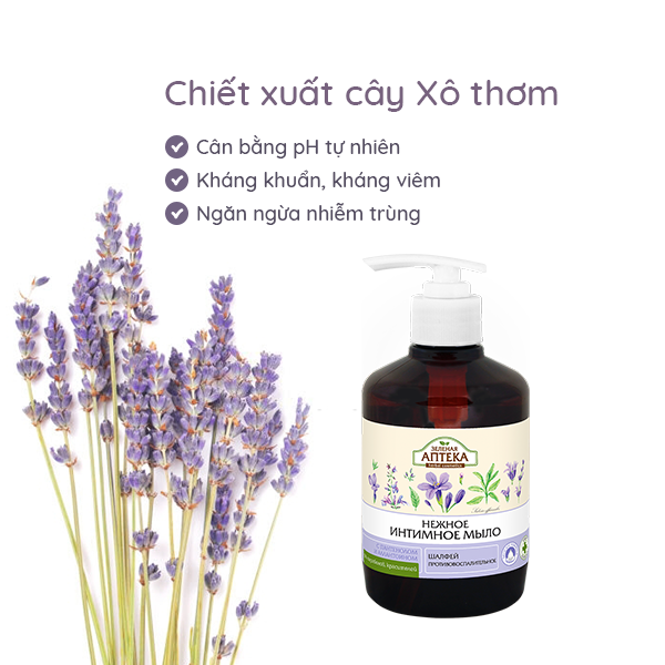 Dung dịch vệ sinh phụ nữ kháng viêm Zelenaya Apteka chiết xuất Cây Xô Thơm 370ml - BioTopcare Official