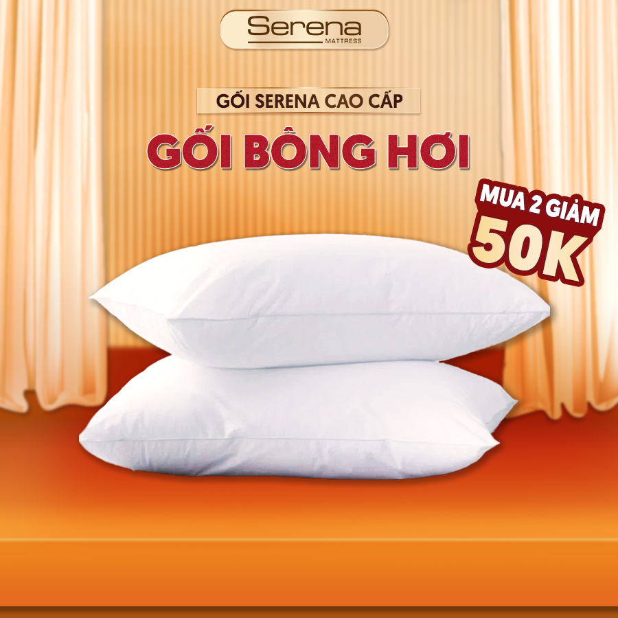 Gối nằm ruột bông SERENA cao cấp ruột gối bông gòn microfiber gối kê cổ đầu giường nằm mềm SERENA cao cấp chuẩn khách sạn cho người lớn hotel pillow