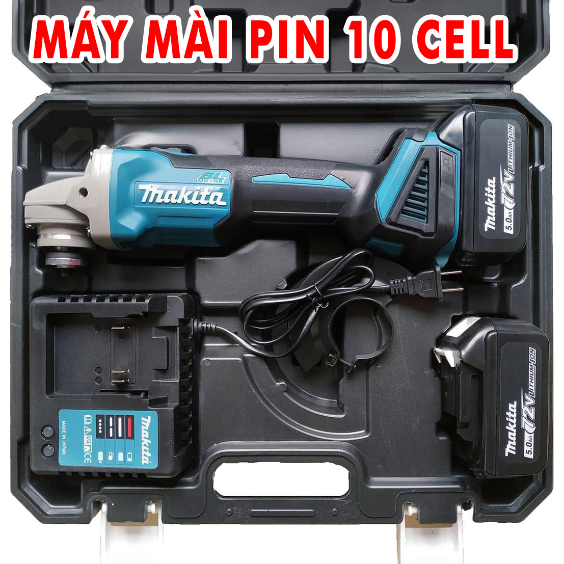 Máy mài - máy cắt dùng pin không chổi than Makita - Pin khủng 10 Cell - Máy mài pin MAKITA 72V