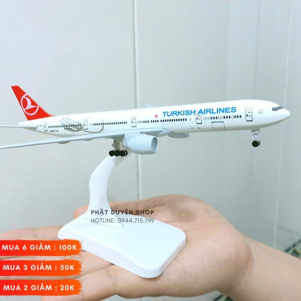 Hàng Hot Mô hình máy bay tĩnh Airbus A380 Turkish Airline ( 20cm   Đế chưng bày   Bánh xe) Hợp kim sáng - Bộ sưu tập