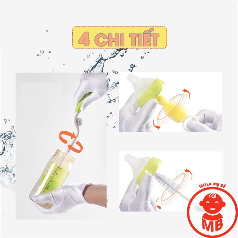 Cọ bình sữa 4 chi tiết cho bé