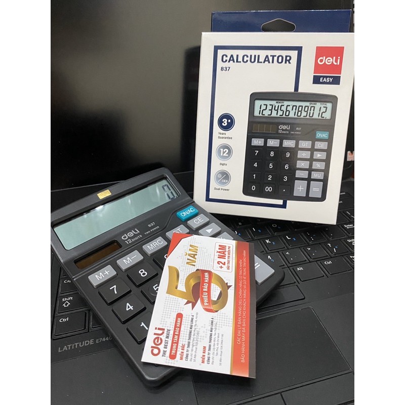 Máy tính 12 số Deli E837 / Deli E837 Calculator plastic - 12 digits