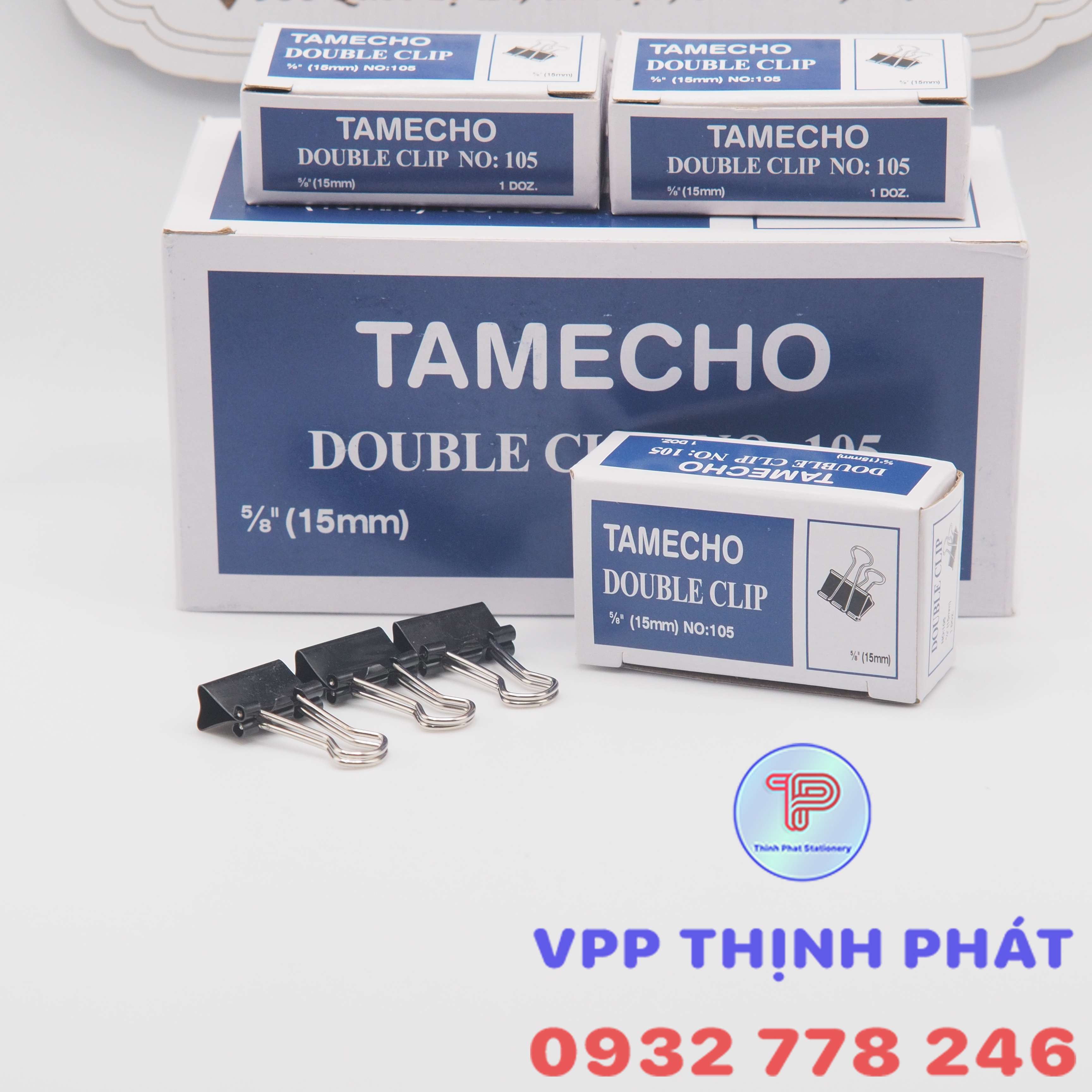 Kẹp bướm đen TAMECHO nhiều kích thước (1 hộp)