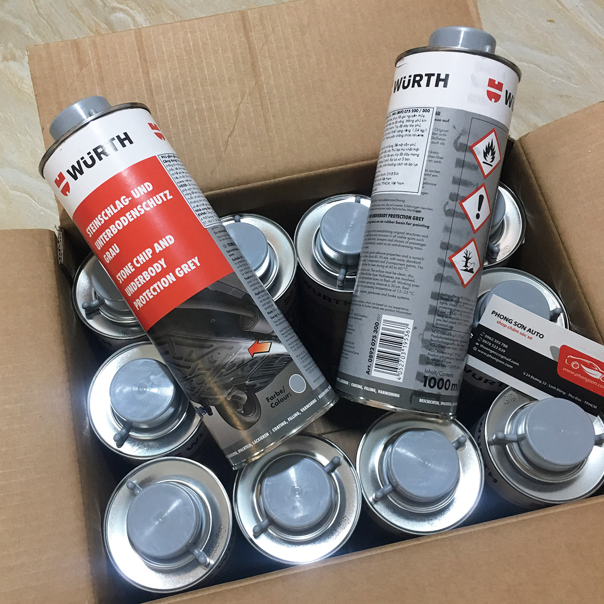Chai phủ gầm xám Wurth underbody protection grey 1000ml