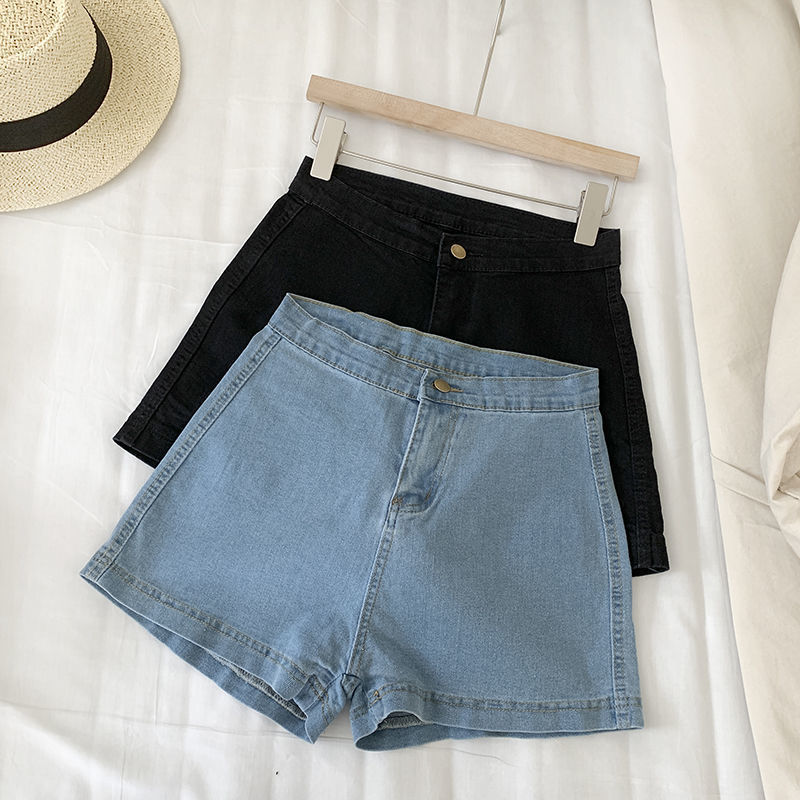 Quần short jean lưng cao ống rộng
