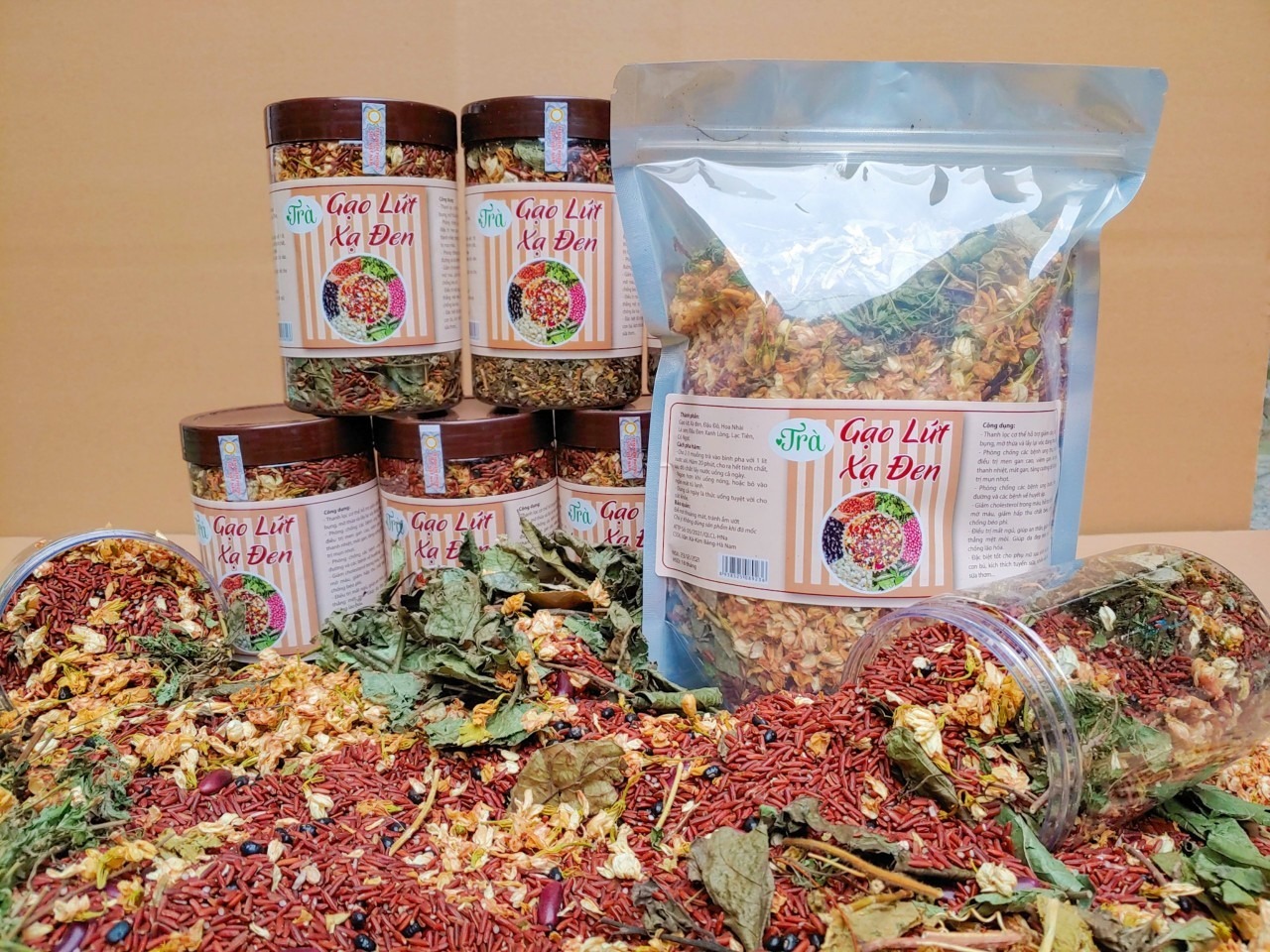 Trà Gạo Lức Xạ Đen Nguyên Chất 500g