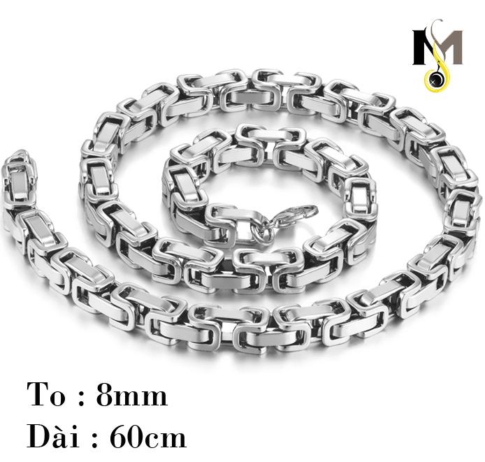 Dây chuyền Inox nam 8mm không đen, không rỉ sét - Nam tính, thời trang