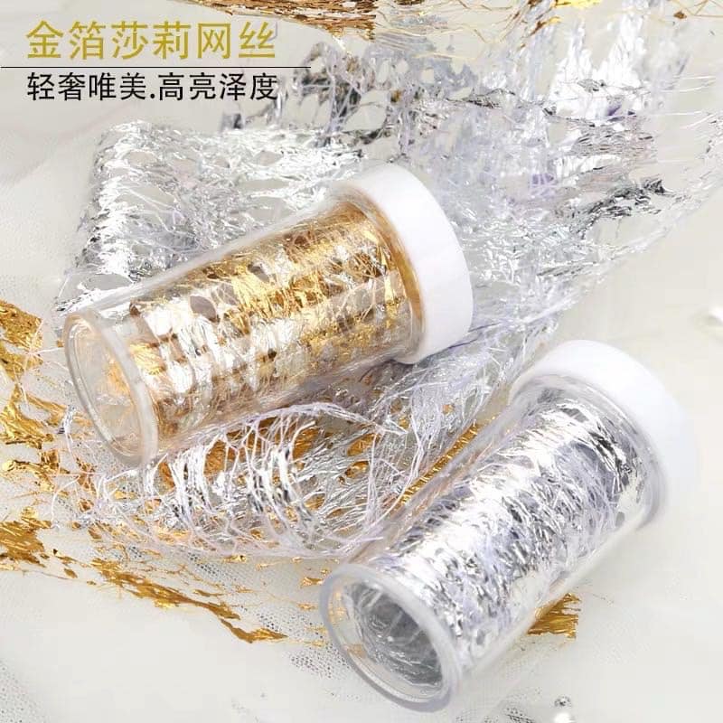set phoi vàng bạc làm nail
