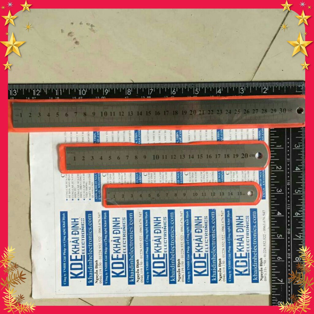 Thước Kẻ Thẳng Thép Không Gỉ 3 Kích Thước