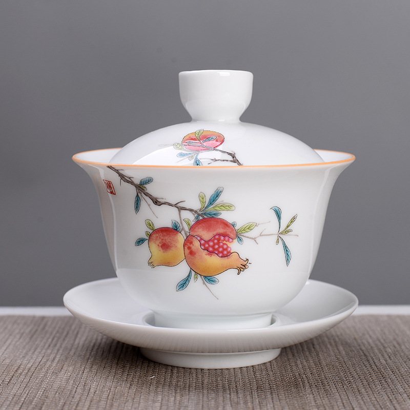 Chén Khải (Tam Tài) Cảnh Đức uống trà tuyệt đẹp