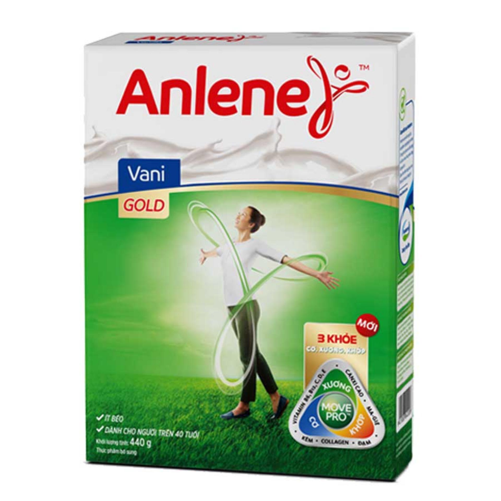 Anlene Gold MOVEPRO™ 440G (hương vani, hộp giấy)