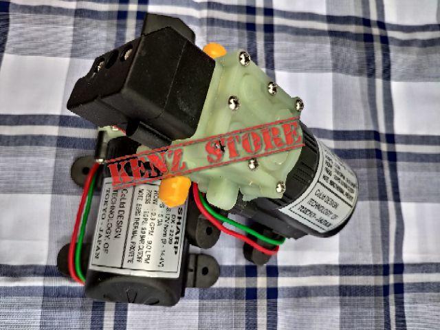 Máy bơm mini 12v SHARP kèm nguồn 12V-5A, bộ máy bơm cao áp mini 12v SHARP
