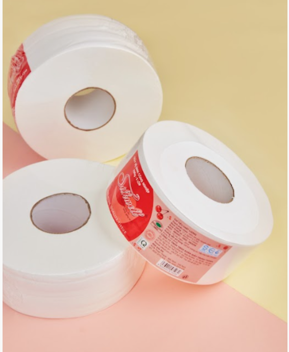 Giấy vệ sinh cuộn lớn Silkwell 2 lớp 500g (10cm x 12cm)