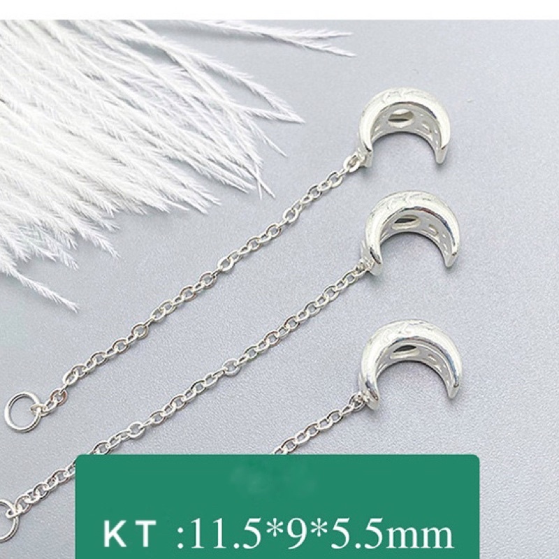 [S925] Charm bạc nối vòng hình mặt trăng - MH861