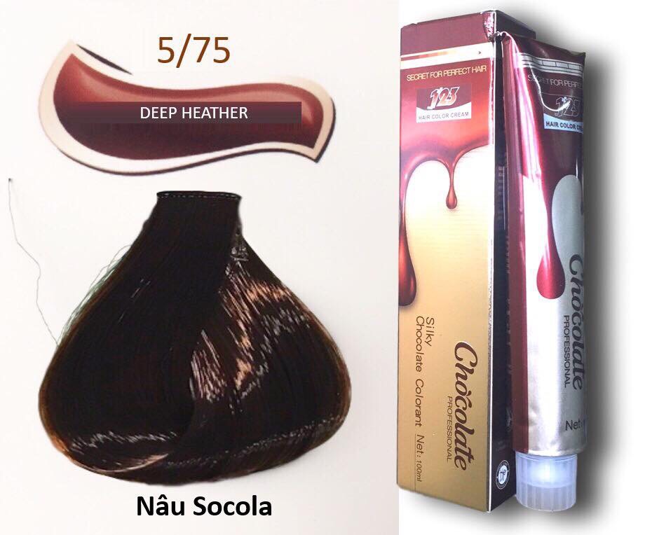 Thuốc nhuộm tóc màu nâu Socola 123 Chocolate Color Cream 100ml