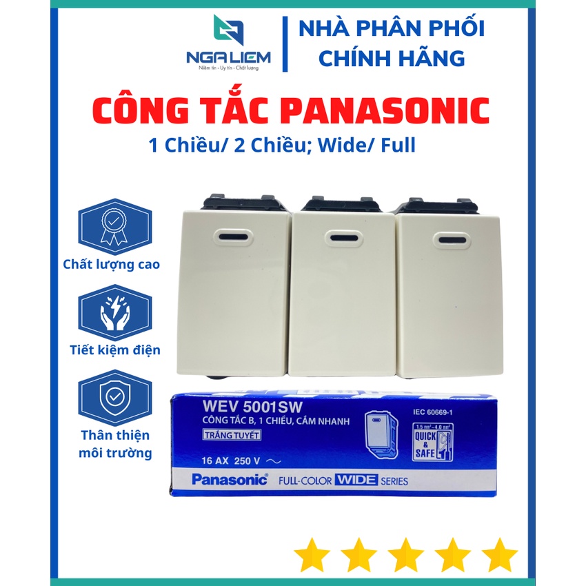 Hạt công tắc 1 chiều, 2 chiều panasonic 16a - wide/full