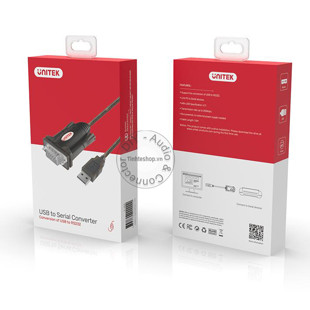 Cáp USB sang RS232 1.5 mét Unitek Y-105 - USB to COM
