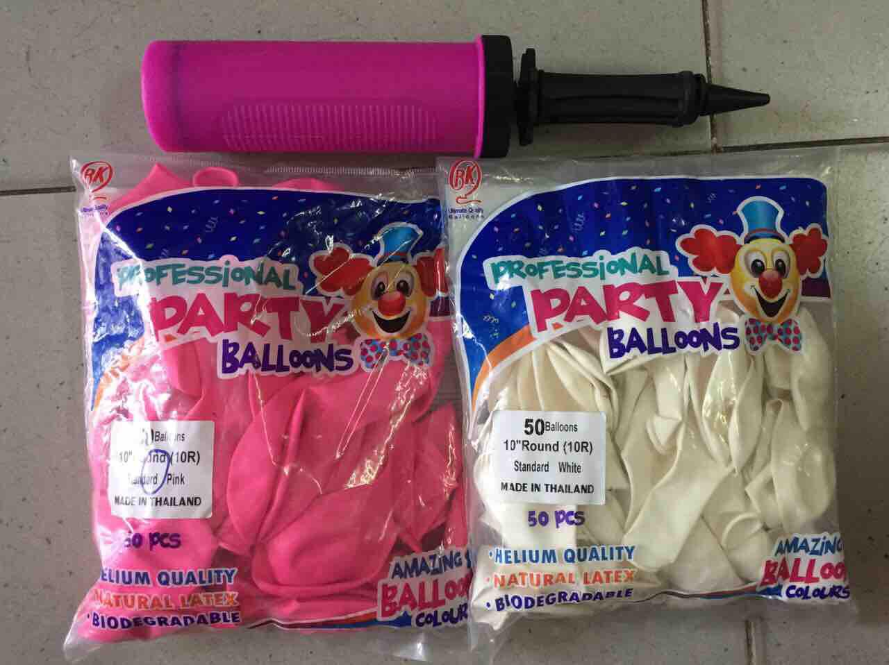 Bong bóng thái - combo 100 cái + ống bom
