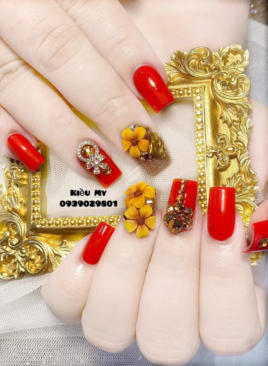 [HCM]Hoa Sứ 5 cánh - Hoa bột đính móng 9HB