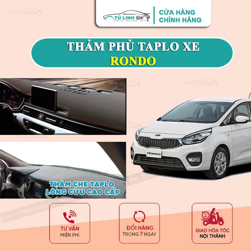 Thảm taplo KIA RONDO chính hãng MINCAR hoặc bằng lông Cừu 3 lớp và Da Cacbon