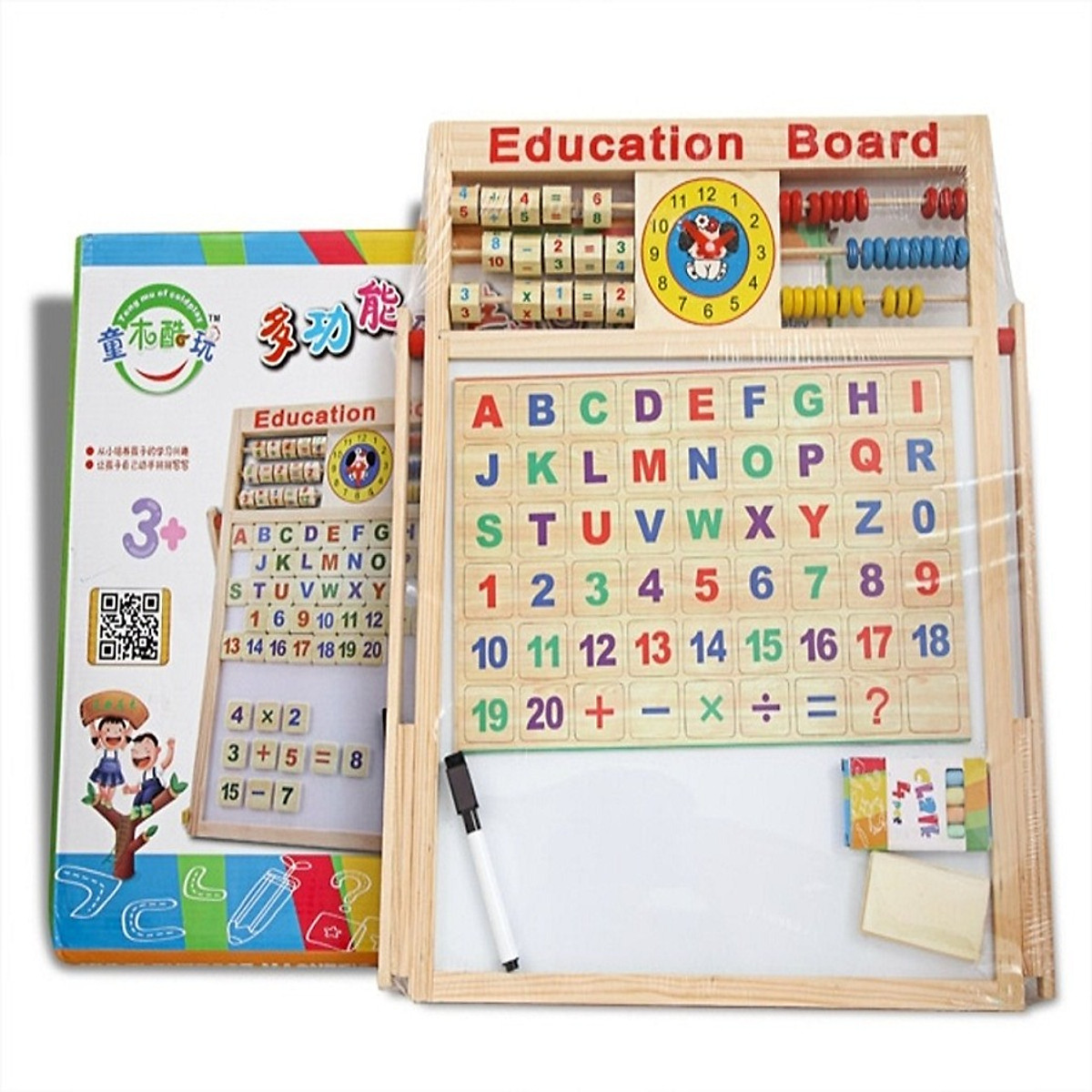 Bảng Gỗ 2 Mặt Học Chữ Và Số Cho Bé