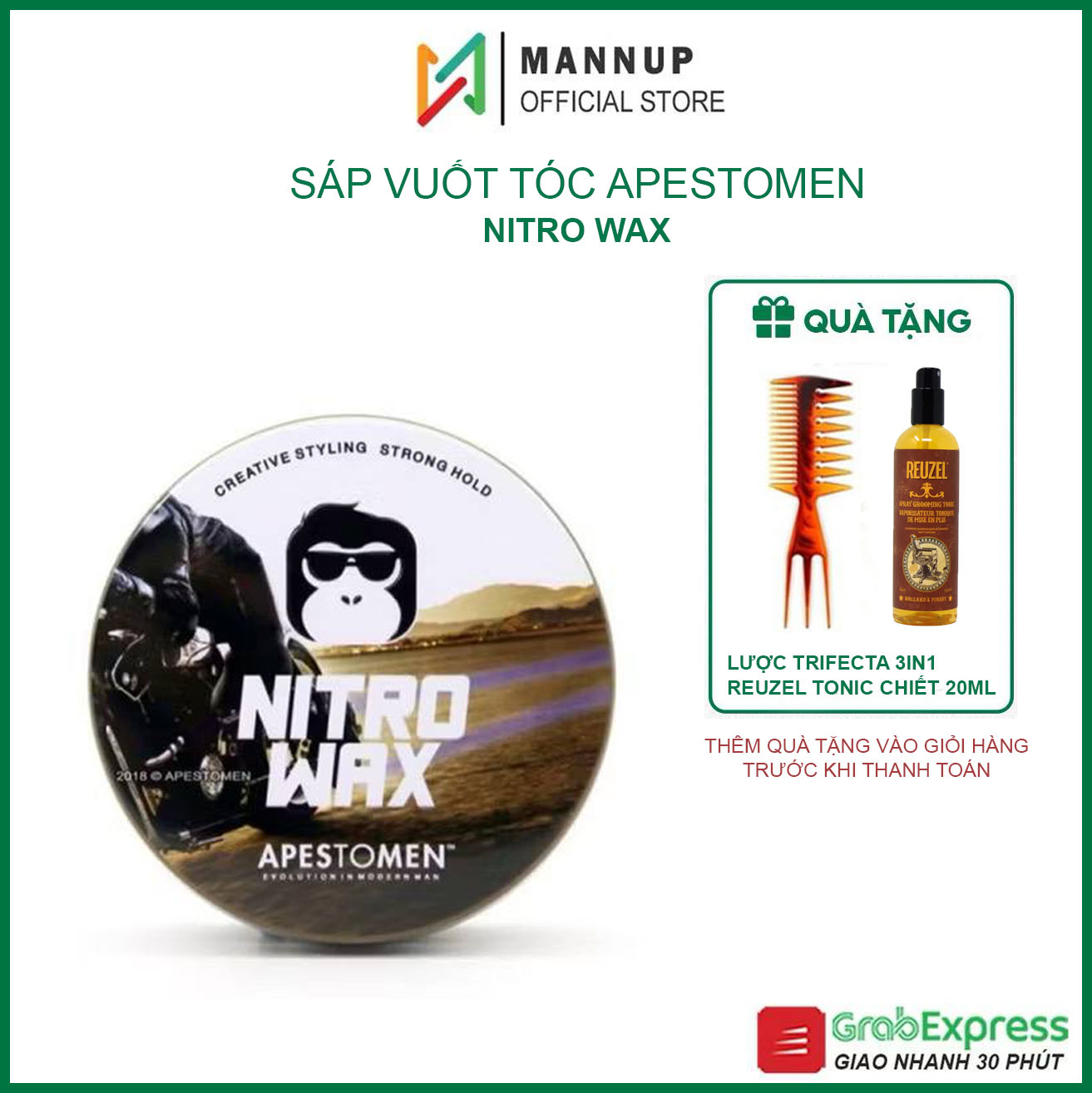 [HCM]Sáp Vuốt Tóc Nam Apestomen Nitro Wax 80g