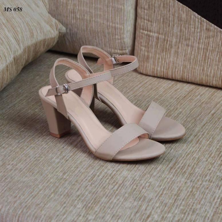 Giày cao gót 7 phân quai xi sáp hở gót LT giá rẻ
