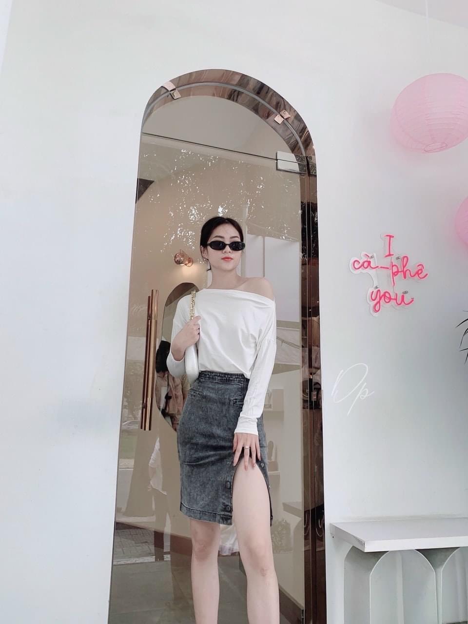 Áo thun trễ vai sàng điệu Dài Tay