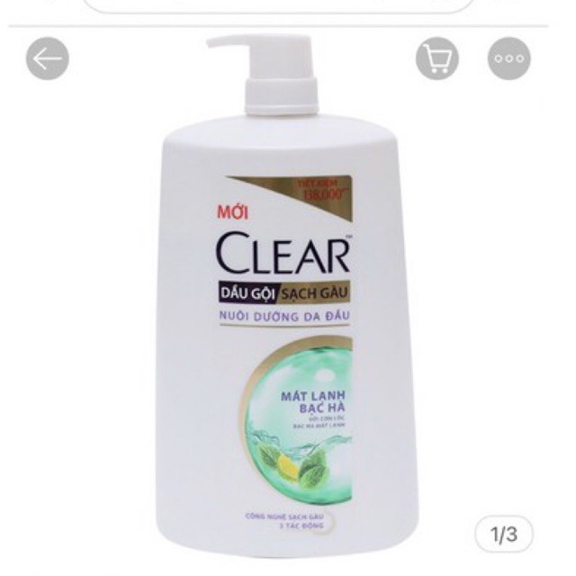 Dầu Gội Clear Mát Lạnh Bạc Hà Chai 1.4Kg