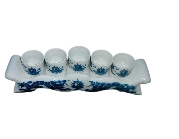 Bộ kỷ ngai 5 chén gốm sứ Bát Tràng
