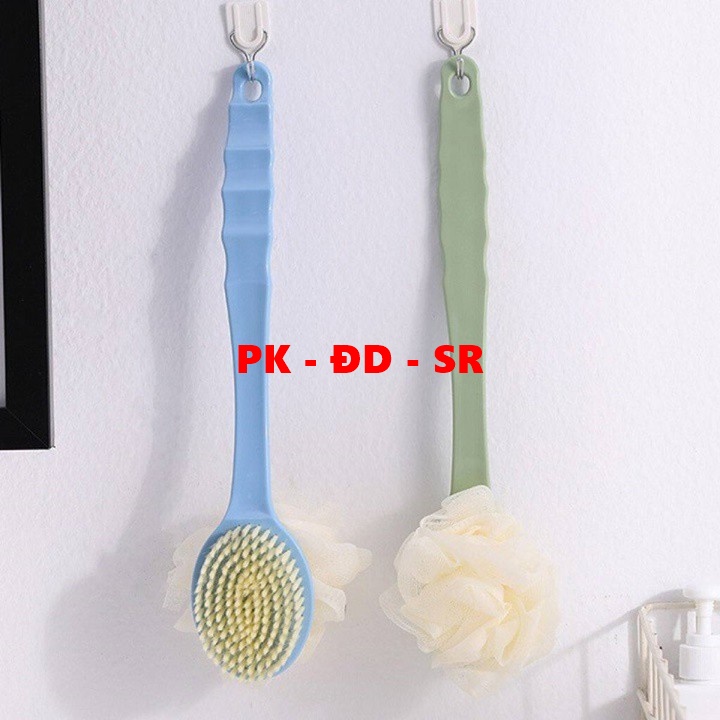 Bàn chải chà lưng kèm bông tắm 2in1 - siêu rẻ