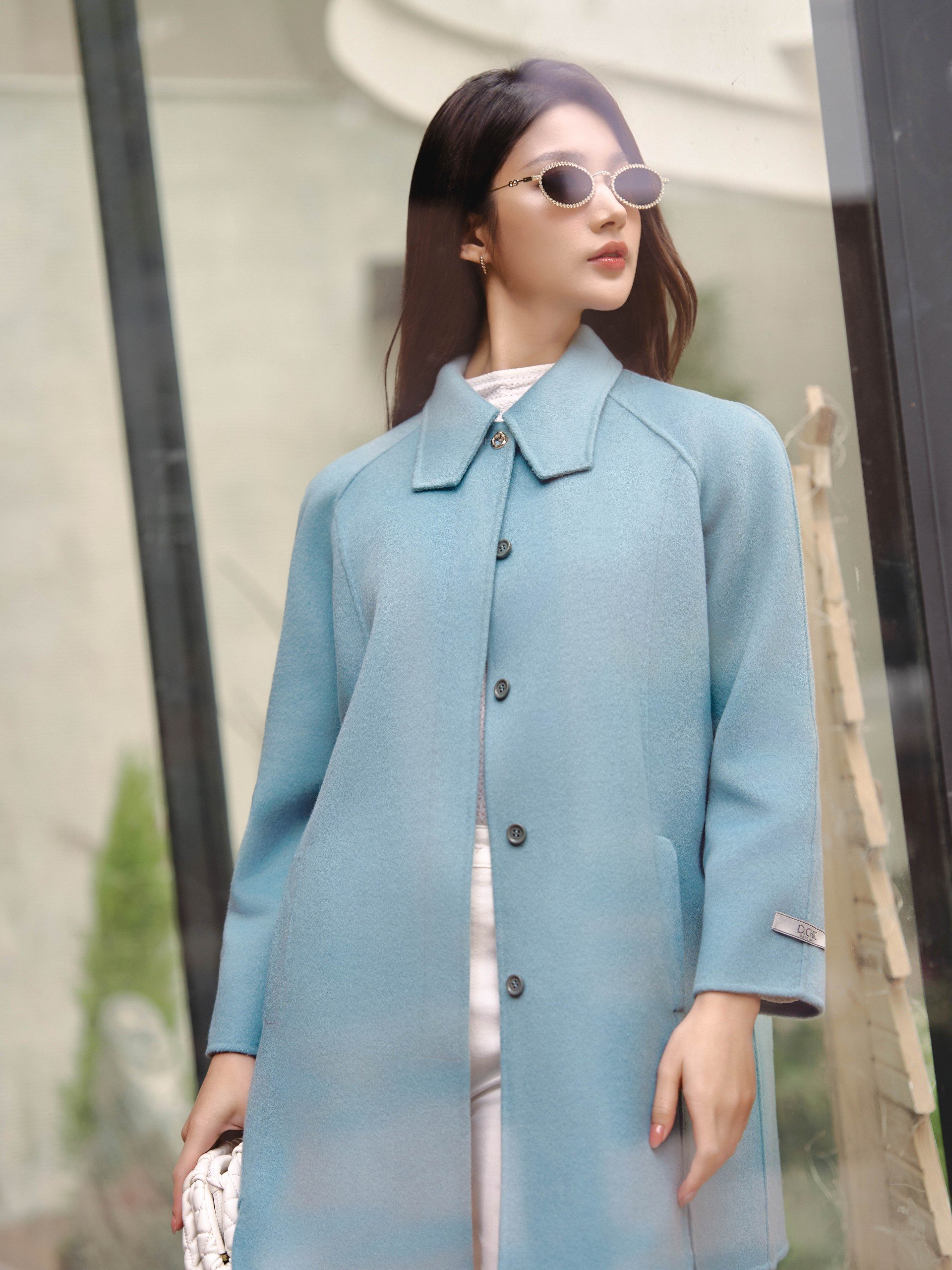 D.CHIC Áo khoác dạ Handmade cổ bẻ dáng rộng MS: 980289