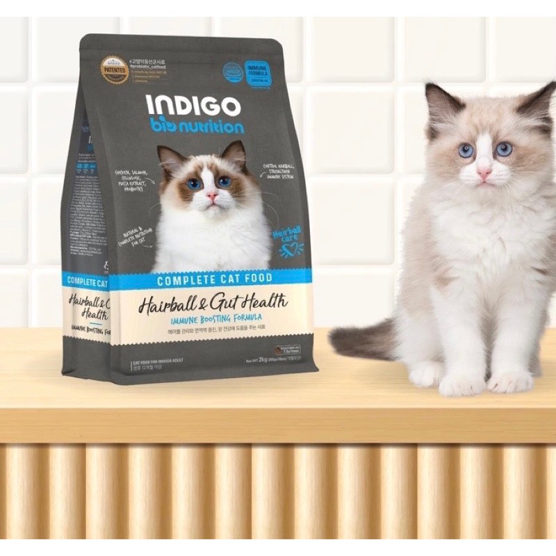 Hạt Hữu cơ cho Mèo INDIGO 100% thịt thật và Rau củ quả 2Kg