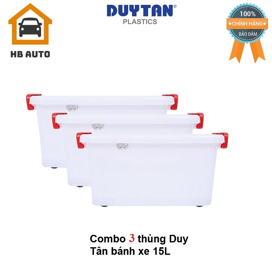 [FreeshipMAX] [HCM]Combo 3 Thùng Nhựa Duy Tân Có Bánh Xe 15L (44 x 31 x 21 cm) No.749