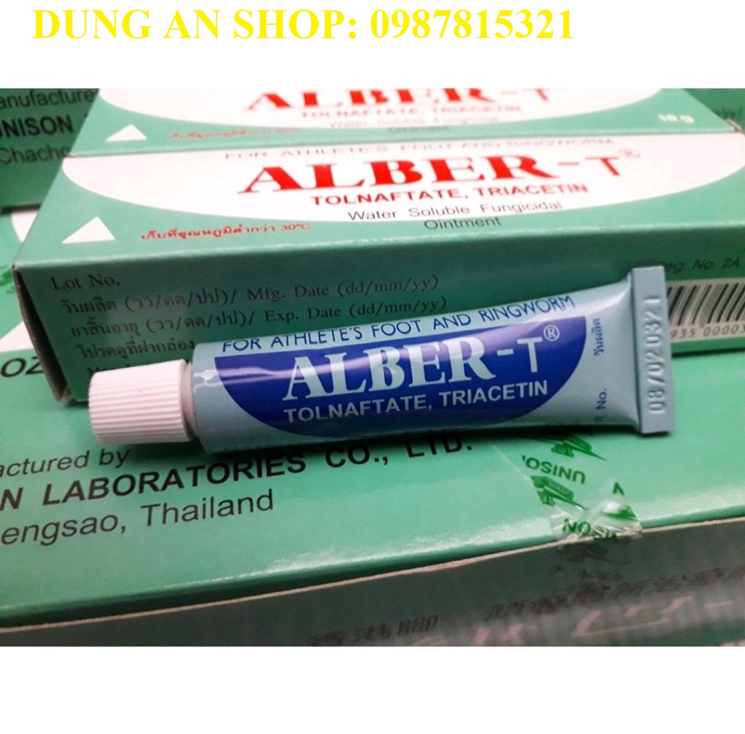 ALBER – T: TRỊ NẤM, TRỊ MỐC, TRỊ LÁC CHO GÀ.  THUỐ C MỐC GÀ – MỐC BÔI CHO GÀ. DẠNG TUÝT BÔI 10 gam, XUẤT XỨ THAILAND