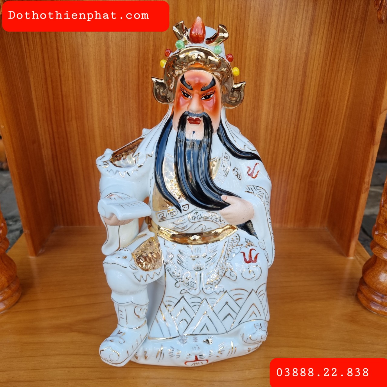 Tượng Quan Công 12in cao 30cm