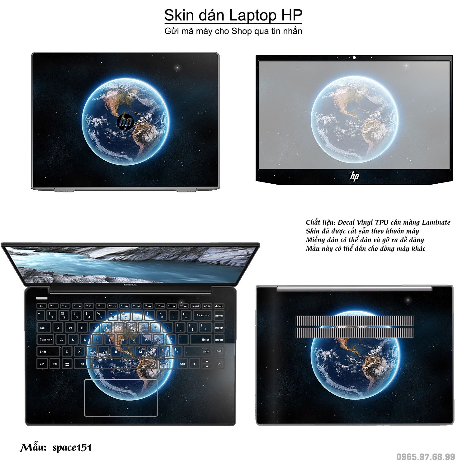 Decal Skin dán Laptop HP mẫu không gian