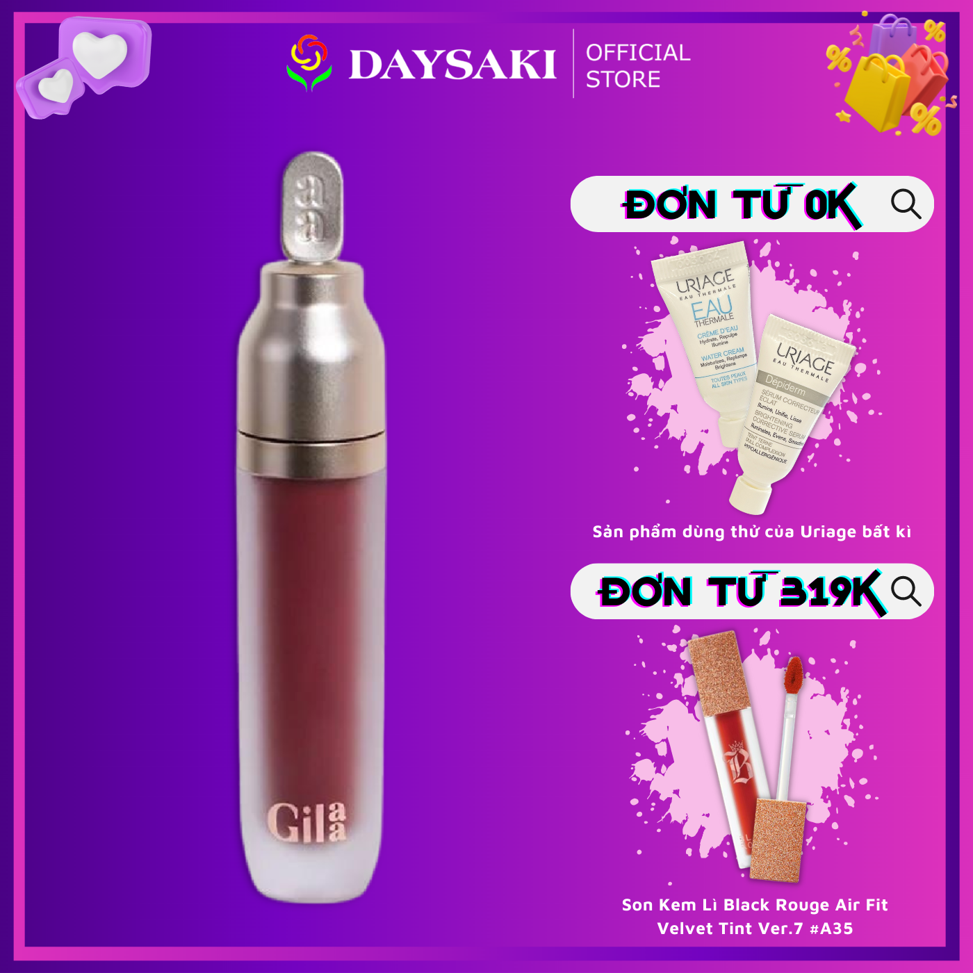 Gilaa Son Kem Lì, Dưỡng Ẩm Cho Môi Căng Mọng Plumping Lip Serum 3.8g #03 HESTIA