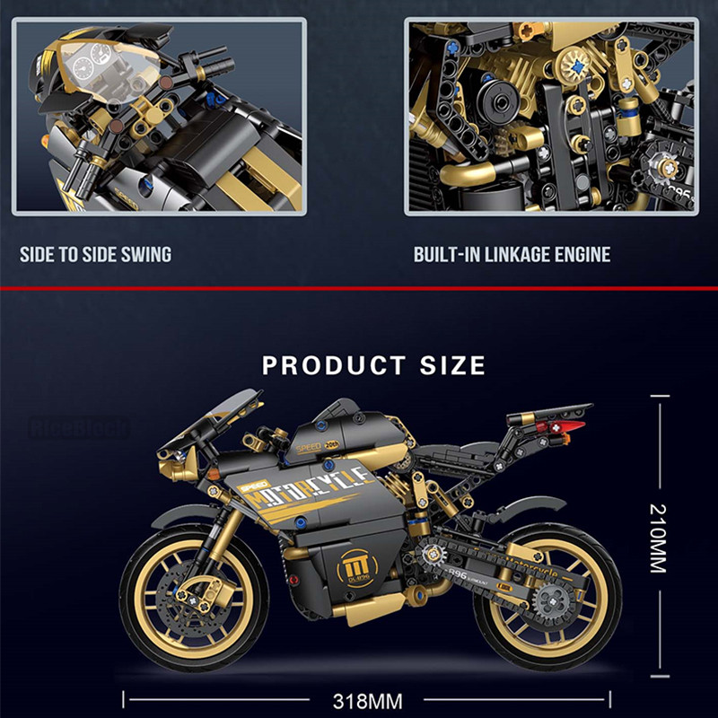 Đồ chơi lắp ráp mô hinh TECHNIC decoo; 33011 Mecfactor speed motorcycle siêu xe đua