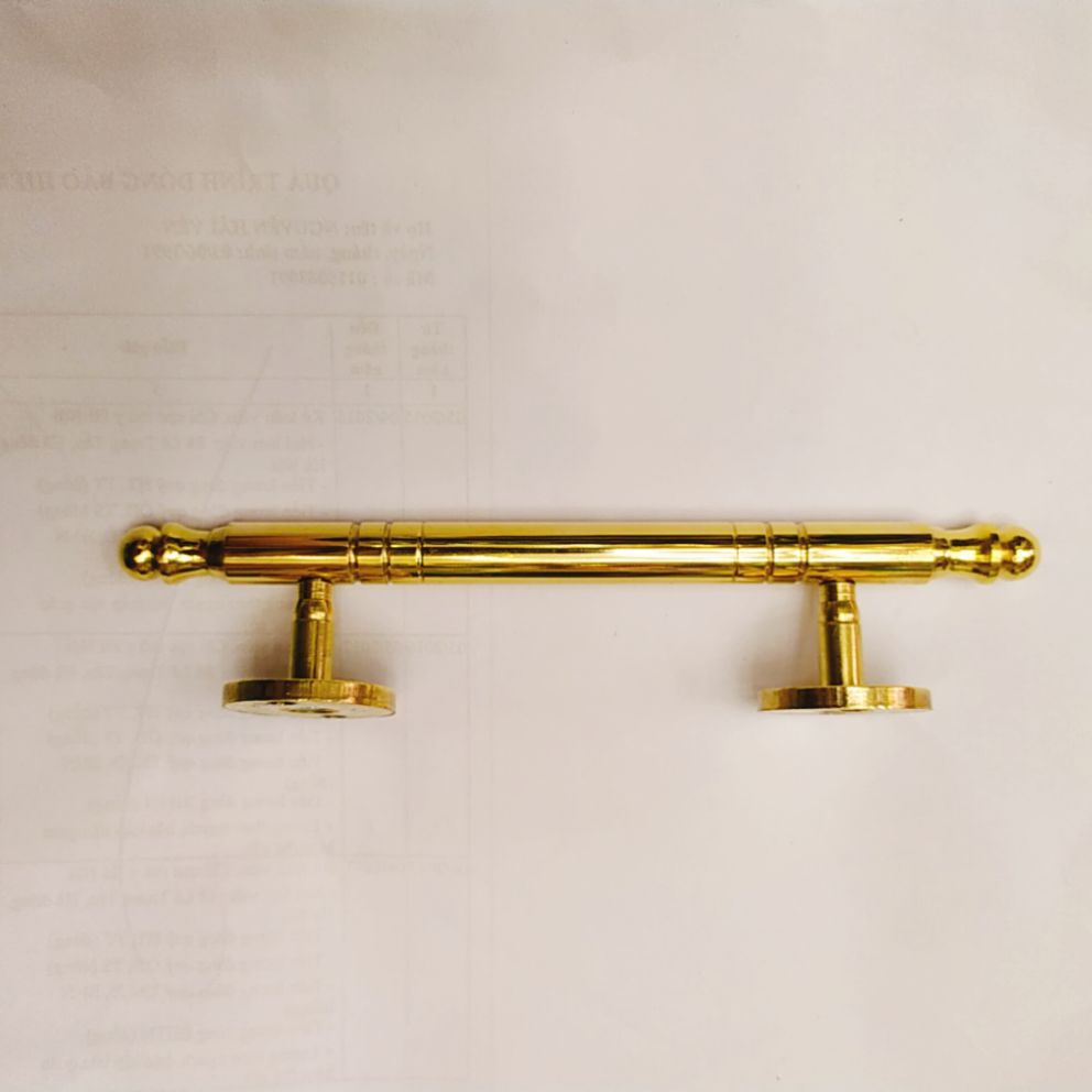 Tay nắm đồng vàng trơn 16cm