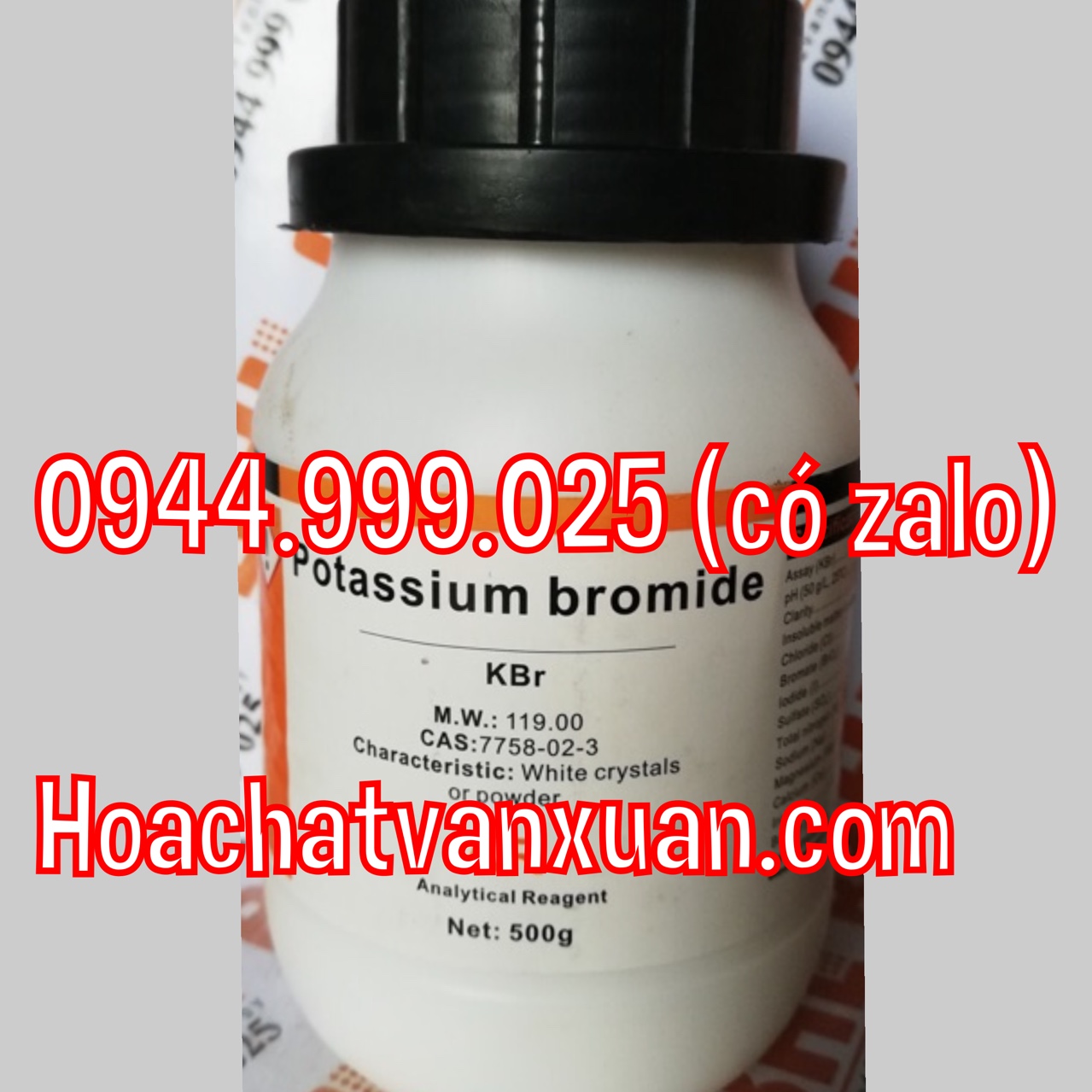Potassium bromide lọ 500g xilong kali bromua kbr cas 7758-02-3