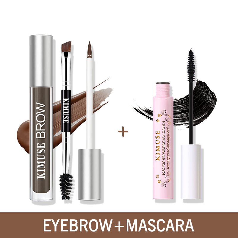 KIMUSE Volum Express Waterproof Mascara + Gel dưỡng lông mày lâu trôi không thấm nước giá rẻ