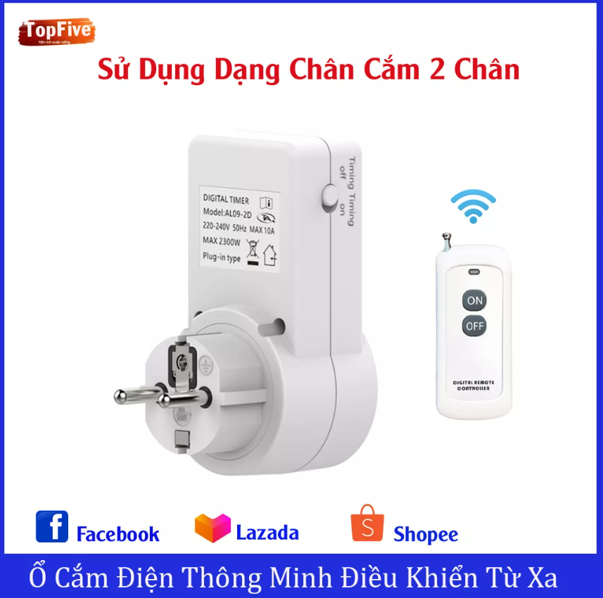 Ổ cắm điều khiển từ xa 100M/2200W/200V Công tắc điều khiển từ xa thông minh không dây thông minh điều khiển từ xa ổ cắm điện thông minh
