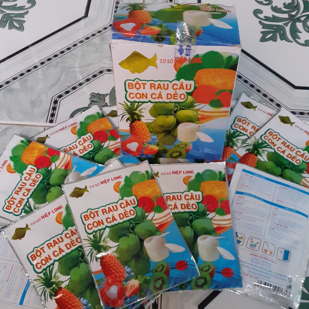 2 GÓI BỘT RAU CÂU CON CÁ DẺO HIỆP LONG (1 GÓI/12GAM)