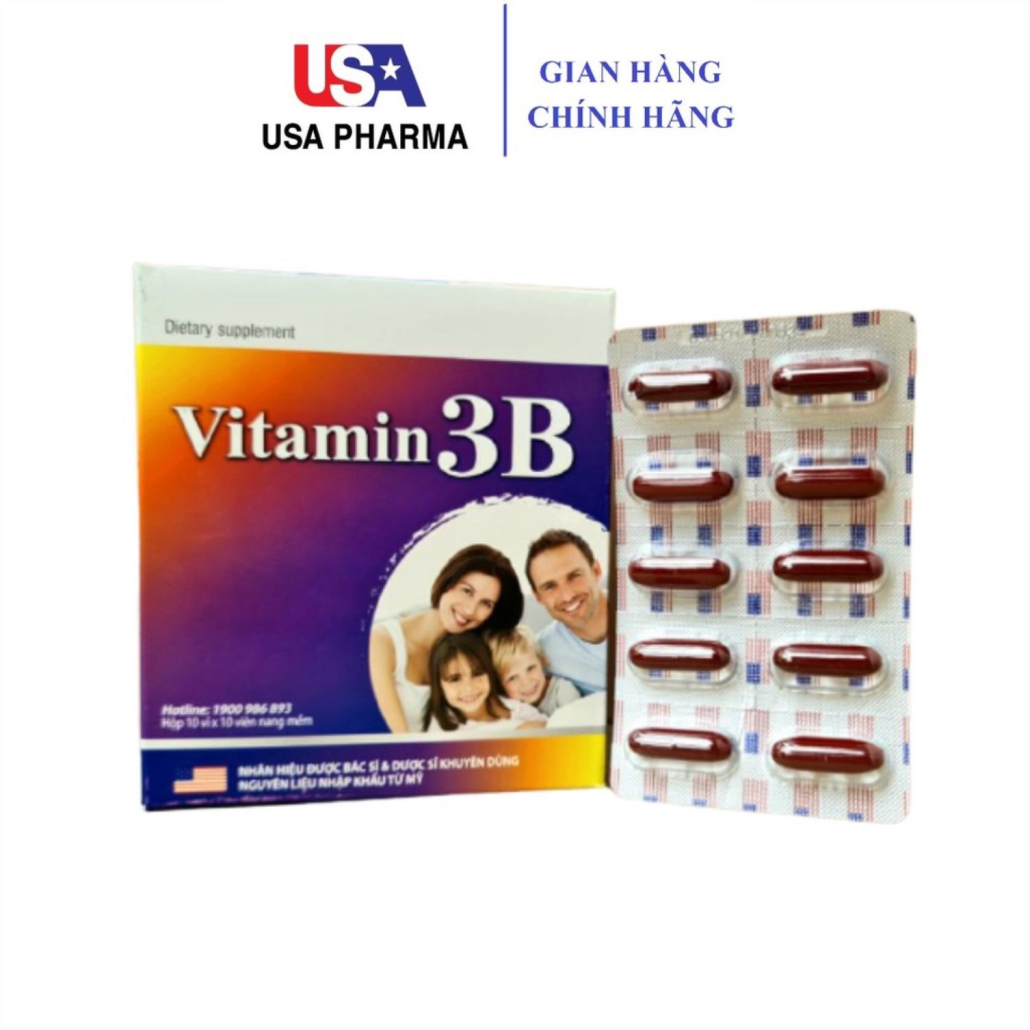 Viên uống Vitamin 3B Giúp bổ sung và dự phòng thiếu hụt vitamin B1, B6