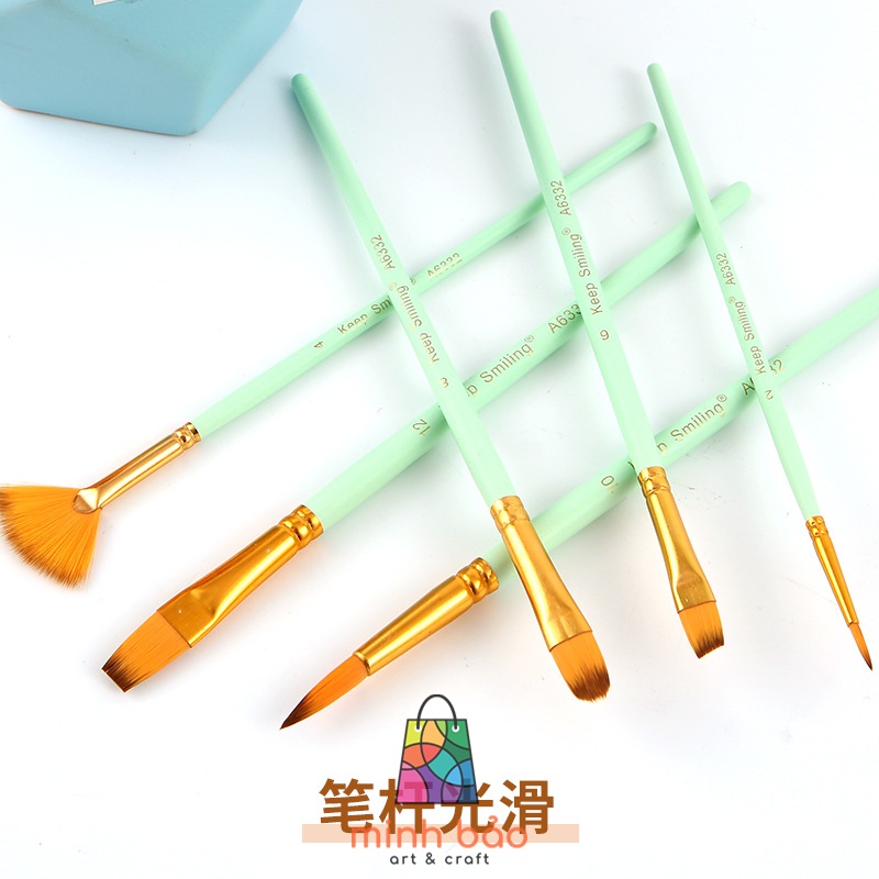 BỘ 6 CÂY CỌ VẼ PASTEL KEEP SMILLING A6332