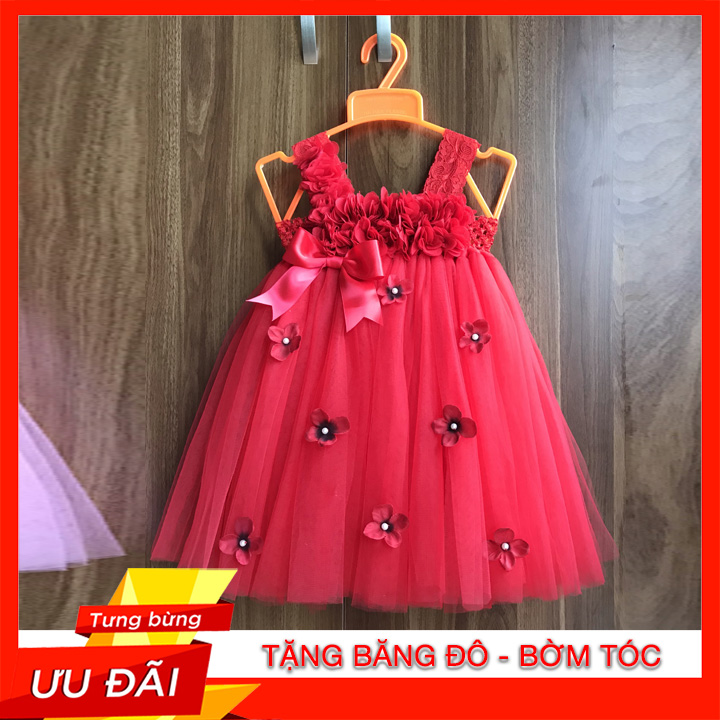 Váy công chúa cho bé gái / váy công chúa hoa dải tú cầu nơ