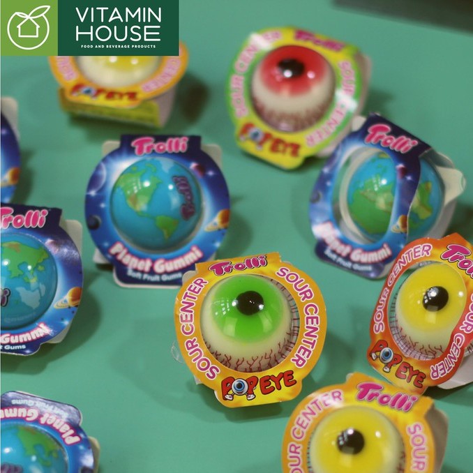 [HÀNG ĐỨC] Kẹo dẻo con mắt có nhân Trolli Pop eye 18.8g