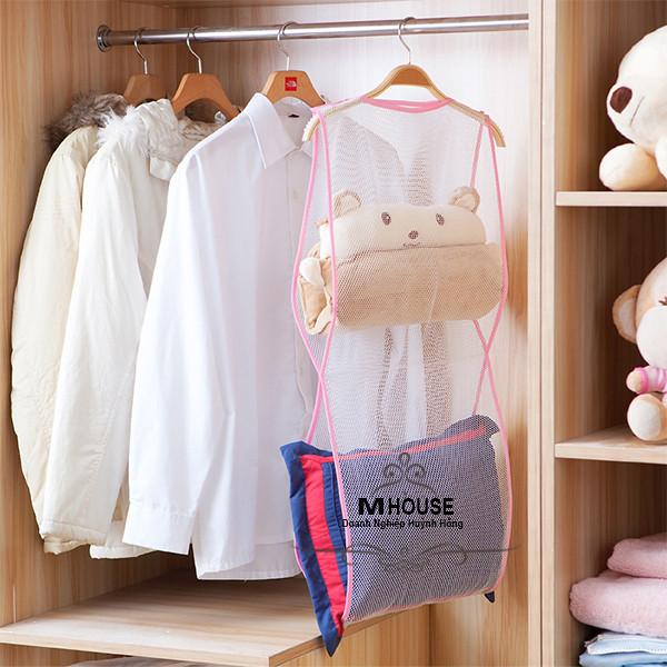 Túi lưới phơi quần áo Giỏ phơi gối Giàn phơi đồ Túi Vải Đựng Đồ Túi TreoTúi Xách Vải Giá Treo